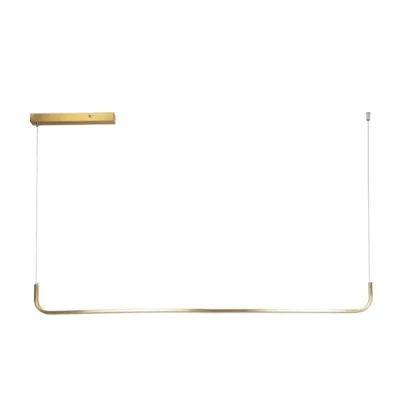 Φωτιστικό κρεμαστό Linaria LED 36W 4150lm 180°  ρυθμιζόμενη απόχρωση φωτός CCT Dimmable χρυσό βούρτσας με διάσταση Μ120xΠ2xΥ10cm