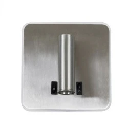 Φωτιστικό τοίχου ξενοδοχείου Bed Side LED 4500Κ 6W 600lm 36° & 360°  Reading Light & κρυφός φωτισμός - φορτιστής USB 3A νίκελ 