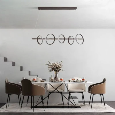 Κρεμαστό Φωτιστικό LED 75W 8400lm CCT (2700K/4500K/6000K), Dimmable με Τηλεχειριστήριο, 360°, Καφέ, 120x25x25cm