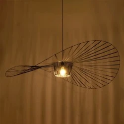 Φωτιστικό LUMINOVA μοντέρνο κρεμαστό πλέγμα μονόφωτο 1 x E27 μαύρο σχοινί με μαύρο σύρμα  Μ140 x Π140 x Υ34cm