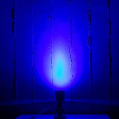 GloboStar® GARDENINI 61548 Επιφανειακό Φωτιστικό Σποτ Κήπου LED 5W 550lm 38° DC 24V IP68 Υψηλής Αντοχής ABS IK06 Φ7 x Υ14.5cm - Μπλε 450nm Dimmable - Μαύρο - Bridgelux Chip - 3 Years Warranty