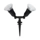 GloboStar® GRASEDO 61614 Καρφωτή Βάση Κήπου με 2 Ντουί E27 για Λάμπες Σποτ PAR38 - Αδιάβροχη IP67 - Υψηλής Αντοχής ABS - VDE Certified - Μ25 x Π7.5 x Υ43.5cm - Μαύρο - 5 Years Warranty