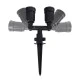 GloboStar® GRASEDO 61614 Καρφωτή Βάση Κήπου με 2 Ντουί E27 για Λάμπες Σποτ PAR38 - Αδιάβροχη IP67 - Υψηλής Αντοχής ABS - VDE Certified - Μ25 x Π7.5 x Υ43.5cm - Μαύρο - 5 Years Warranty