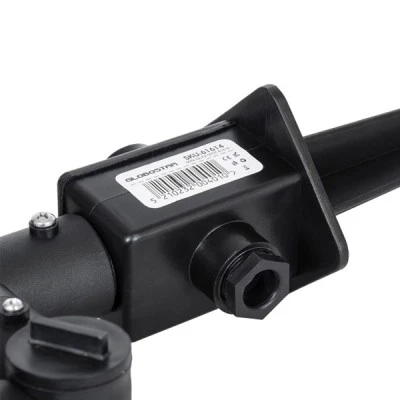 GloboStar® GRASEDO 61614 Καρφωτή Βάση Κήπου με 2 Ντουί E27 για Λάμπες Σποτ PAR38 - Αδιάβροχη IP67 - Υψηλής Αντοχής ABS - VDE Certified - Μ25 x Π7.5 x Υ43.5cm - Μαύρο - 5 Years Warranty