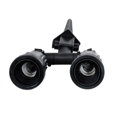 GloboStar® GRASEDO 61614 Καρφωτή Βάση Κήπου με 2 Ντουί E27 για Λάμπες Σποτ PAR38 - Αδιάβροχη IP67 - Υψηλής Αντοχής ABS - VDE Certified - Μ25 x Π7.5 x Υ43.5cm - Μαύρο - 5 Years Warranty