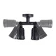 GloboStar® GRASEDO 61616 Βάση Κήπου με 2 Ντουί E27 για Λάμπες Σποτ PAR38 - Αδιάβροχη IP67 - Υψηλής Αντοχής ABS - VDE Certified - Μ40 x Π9.5 x Υ22cm - Μαύρο - 5 Years Warranty
