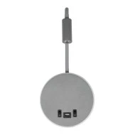 Φωτιστικό τοίχου απλίκα ξενοδοχείου LED Reading Light με φορτιστή USB 3A LED 6W 600lm  θερμό λευκό 2700K γκρι ανθρακί ματ IP20