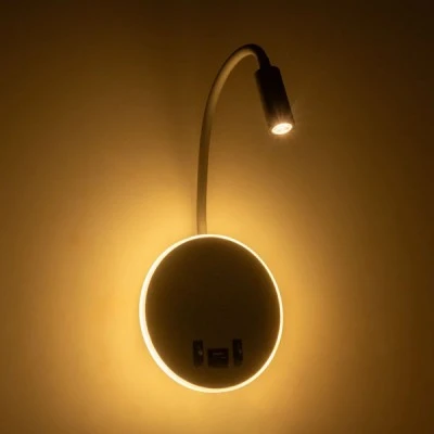 Φωτιστικό τοίχου απλίκα ξενοδοχείου LED Reading Light με φορτιστή USB 3A LED 6W 600lm θερμό λευκό 2700K γκρι ανθρακί ματ IP20 Φωτιστικό τοίχου απλίκα ξενοδοχείου LED Reading Light με φορτιστή USB 3A LED 6W 600lm θερμό λευκό 2700K γκρι ανθρακί ματ IP20