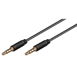 Καλωδίου ήχου 3.5mm GOOBAY 63826, 4-pin, slim, CU, 1m, μαύρο
