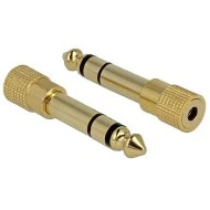 Αντάπτορας DELOCK 65361 Stereo από 6.3mm σε jack 3.5m μεταλλικό χρυσό