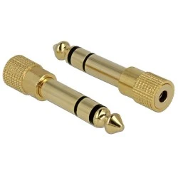 Αντάπτορας DELOCK 65361 Stereo από 6.3mm σε jack 3.5m μεταλλικό χρυσό