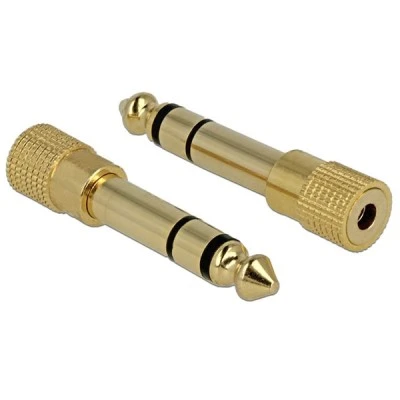 Αντάπτορας DELOCK 65361 Stereo από 6.3mm σε jack 3.5m μεταλλικό χρυσό