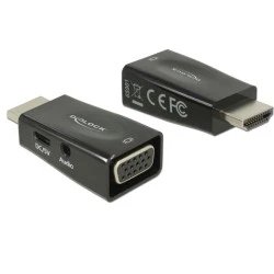 Αντάπτορας DELOCK HDMI σε VGA + 3.5mm 65901 1080p μαύρος