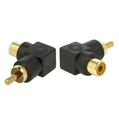 Αντάπτορας DELOCK 66168 RCA αρσενικό σε RCA θηλυκό μαύρος γωνιακός Αντάπτορας DELOCK 66168 RCA αρσενικό σε RCA θηλυκό μαύρος γωνιακός