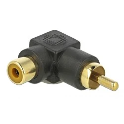 Αντάπτορας DELOCK 66168 RCA αρσενικό σε RCA θηλυκό μαύρος γωνιακός