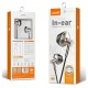 Εarphones με μικρόφωνο LDNIO 3.5mm σύνδεση, Φ13mm & μήκος καλωδίου 1.2m ροζ χρυσό χρώμα