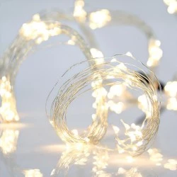 400 mini led λαμπάκια χταπόδι λευκό φως 6,5V IP44 εξωτερικής χρήσης με καλώδιο χαλκού ασημί