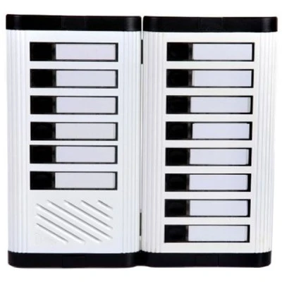 Μπουτονιέρα ΒΙΟΜΑΤ 22,5x23,5 cm λευκή χωνευτής τοποθέτησης για 14 διαμερίσματα