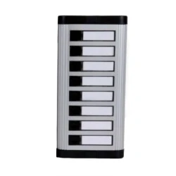 Μπουτονιέρα ΒΙΟΜΑΤ χωνευτή 10,5x23,5cm ασημί για 8 διαμερίσματα χωρίς βάση θυρομεγαφώνου