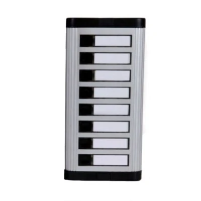 Μπουτονιέρα ΒΙΟΜΑΤ χωνευτή 10,5x23,5cm ασημί για 8 διαμερίσματα χωρίς βάση θυρομεγαφώνου
