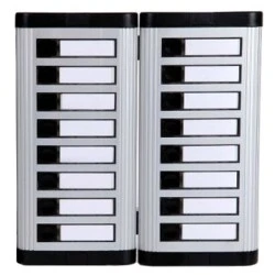 Μπουτονιέρα ΒΙΟΜΑΤ 35x23,5 cm ασημί χωνευτής τοποθέτησης για 16 διαμερίσματα