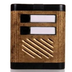 Μπουτονιέρα ΒΙΟΜΑΤ 11,7x14,7 cm χρυσή αντικέ για 2 διαμερίσματα εξωτερικής τοποθέτησης