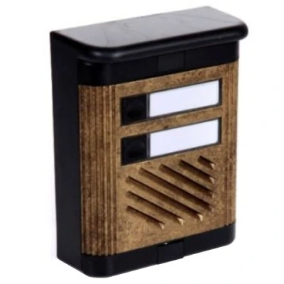 Μπουτονιέρα ΒΙΟΜΑΤ 11,7x14,7 cm χρυσή αντικέ για 2 διαμερίσματα εξωτερικής τοποθέτησης