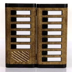 Μπουτονιέρα ΒΙΟΜΑΤ 22,5x23,5 cm χρυσό αντικέ χωνευτής τοποθέτησης για 14 διαμερίσματα