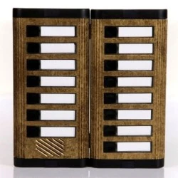 Μπουτονιέρα ΒΙΟΜΑΤ 35x23,5 cm χρυσή αντικέ χωνευτής τοποθέτησης για 15 διαμερίσματα