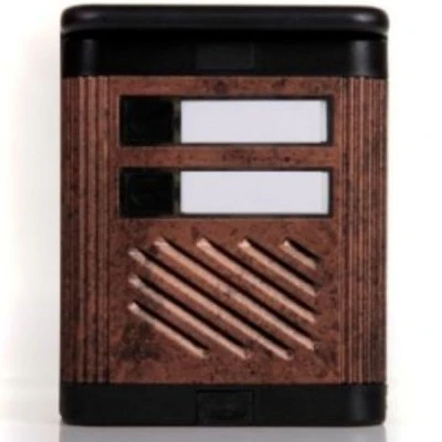 Μπουτονιέρα ΒΙΟΜΑΤ 11,7x14,7 cm μπρονζέ για 2 διαμερίσματα εξωτερικής τοποθέτησης