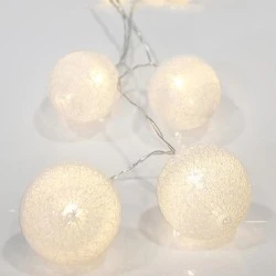 10 led χριστουγεννιάτικα λαμπάκια μπαταρίας σε σειρά θερμό φως IP20 με λευκές μπάλες επεκτεινόμενα 10 led χριστουγεννιάτικα λαμπάκια μπαταρίας σε σειρά θερμό φως IP20 με λευκές μπάλες επεκτεινόμενα
