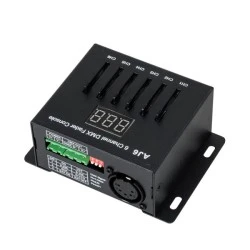 Κονσόλα φωτισμού 6 καναλιών DMX DC 5-12V ή 3 x AAA μπαταρίες  IP20 με διάσταση Μ10xΠ7xΥ4cm