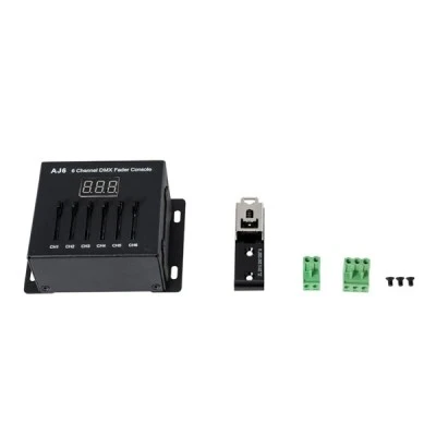 GloboStar® 70675 AJ6 SKYDANCE DMX 6 Channel Fader Console - Κονσόλα Φωτισμού 6 Καναλιών DMX DC 5-12V ή 3 x AAA Μπαταρίες - IP20 Μ10 x Π7 x Υ4cm - 5 Years Warranty