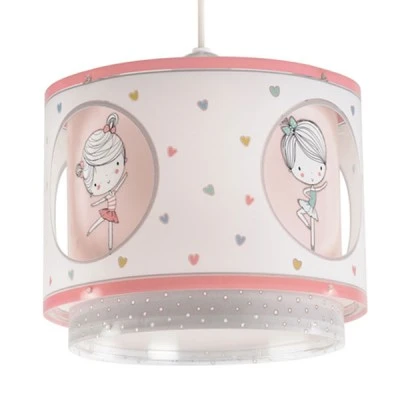 Παιδικό φωτιστικό οροφής κρεμαστό με ντουί Ε27 φιγούρα μπαλαρίνα και διακοσμημένη ροζετα Παιδικό φωτιστικό οροφής κρεμαστό με ντουί Ε27 φιγούρα μπαλαρίνα και διακοσμημένη ροζετα