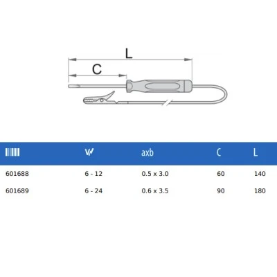 Δοκιμαστικό κατσαβίδι 6-12V 140mm 601688