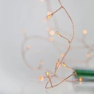 50 led λαμπάκια σε σειρά μπαταρίας cluster θερμό φως με μπρονζέ καλώδιο χαλκού IP20