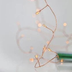 50 led λαμπάκια σε σειρά μπαταρίας cluster θερμό φως με μπρονζέ καλώδιο χαλκού IP20