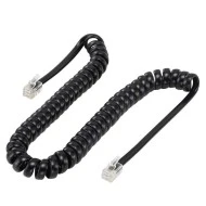 Καλώδιο Τηλεφώνου RJ10 4P4C POWERTECH Spiral 2m μαύρο χρώμα