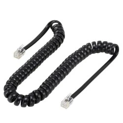Καλώδιο Τηλεφώνου RJ10 4P4C POWERTECH Spiral 2m μαύρο χρώμα
