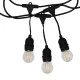 GloboStar® 78982 WIRE GARLAND Καλωδιογιρλάντα PVC 5 Μέτρων με 15 Ντουί E27 με Πρίζα Schuko Επεκτεινόμενη Αδιάβροχη IP65