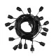 GloboStar® 78982 WIRE GARLAND Καλωδιογιρλάντα PVC 5 Μέτρων με 15 Ντουί E27 με Πρίζα Schuko Επεκτεινόμενη Αδιάβροχη IP65