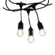 GloboStar® 78984 WIRE GARLAND Καλωδιογιρλάντα PVC 15 Μέτρων με 15 Ντουί E27 με Πρίζα Schuko Επεκτεινόμενη Αδιάβροχη IP65