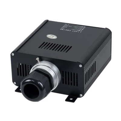 GloboStar® 79612 Μηχανή Οπτικής Ίνας Μονής Κεφαλής - Fiber Optic Light Machine Single Head LED 45W AC 220-240V με Ασύρματο Χειριστήριο RF 2.4Ghz Μ14 x Π26 x Υ8.5cm RGBW - 2 Years Warranty
