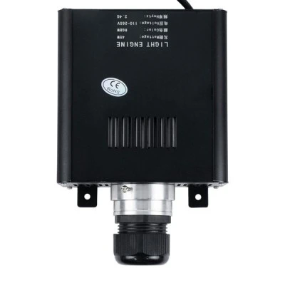 GloboStar® 79612 Μηχανή Οπτικής Ίνας Μονής Κεφαλής - Fiber Optic Light Machine Single Head LED 45W AC 220-240V με Ασύρματο Χειριστήριο RF 2.4Ghz Μ14 x Π26 x Υ8.5cm RGBW - 2 Years Warranty