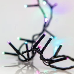 300 led Χριστουγεννιάτικα λαμπάκια σε σειρά 31V οπάλ πολύχρωμα πράσινο καλώδιο IP44 & 8 προγράμματα