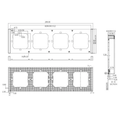 GloboStar® 80086 SONOFF SwitchMan M5-80 Wall Frame 4 Way - L29.9 X W8.6 X H1.48CM