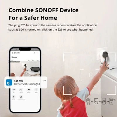 Κάμερα παρακολούθησης Sonoff smart S-CAM με ηχητικό συναγερμό ανάλυση εικόνας1080p FHD Wi-Fi Κάμερα παρακολούθησης Sonoff smart S-CAM με ηχητικό συναγερμό ανάλυση εικόνας1080p FHD Wi-Fi