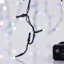 100 Χριστουγεννιάτικα led opal χρωματιστά σε σειρά με 8 προγράμματα πράσινο καλώδιο IP44