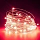 100 mini led λαμπάκια κόκκινα σε σειρά με ασημί καλώδιο χαλκού και με μετασχηματιστή IP44