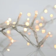 200 λαμπάκια led θερμό λευκό φως 2200-2300k χωρίς πρόγραμμα με διάφανο καλώδιο IP44